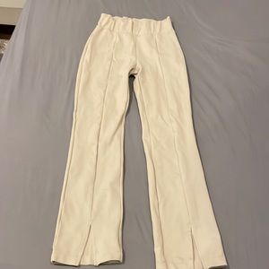 Abercrombie and fitch cream ponte split-hem flare stretchy pants